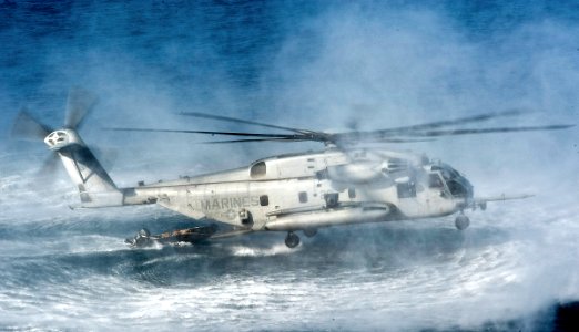 US Navy 120119-N-DX615-245 Marines assigned to the 11th Marine Expeditionary Unit (11th MEU) conduct insertion exercises from a CH-53E Super Stalli