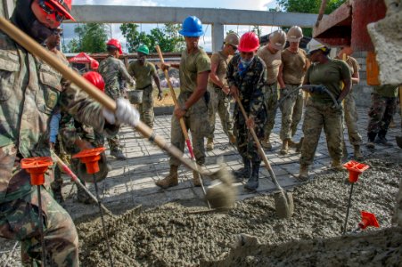 US, Philippine service members begin laying foundation for classrooms 150413-N-HA376-723