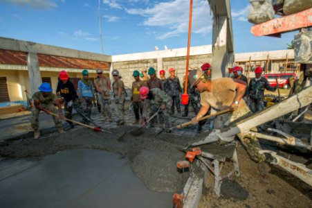 US, Philippine service members begin laying foundation for classrooms 150413-N-HA376-739