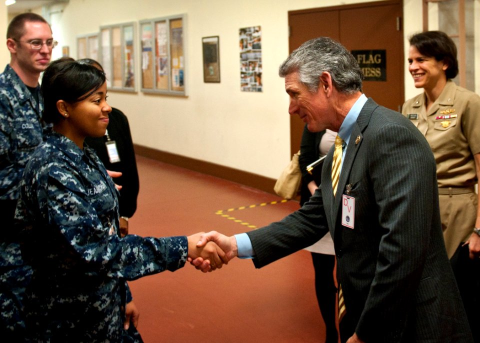 US Navy 120127-N-KK576-014 Rep. Scott Rigell greets Sailors during a visit to Navy Cyber Forces headquarters