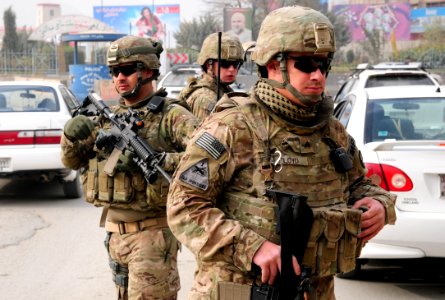 US soldiers at the Freedom Circle in Kabul