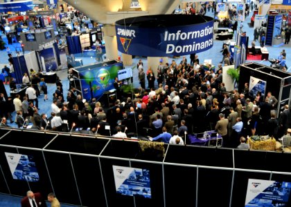 US Navy 120125-N-UN340-009 The program manager of Tactical Networks program, draws a crowd