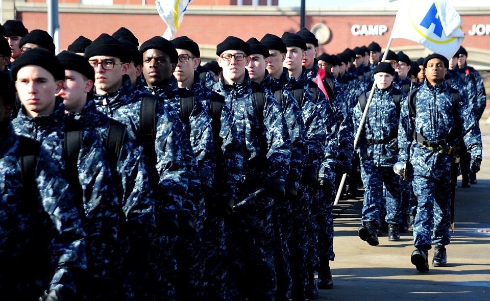 US Navy 120131-N-CD297-024 Recruits from Recruit Training Command march and sing cadences
