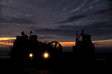 US Navy 120206-N-KB666-034 An amphibious assault vehicle is offloaded from a landing craft, air cushion (LCAC) during a Bold Alligator 2012 amphibi
