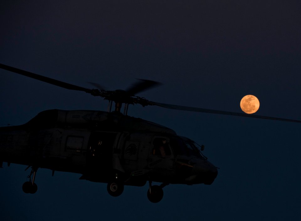 US Navy 120207-N-DR144-915 An SH-60F Sea Hawk helicopter assigned to Helicopter Anti-Submarine Squadron (HS) 15 launches from the flight deck of th