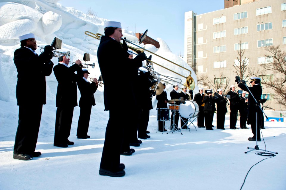 US Navy 120206-N-CZ945-041 The U.S. 7th Fleet Band performs at the 63rd Sapporo Snow Festival