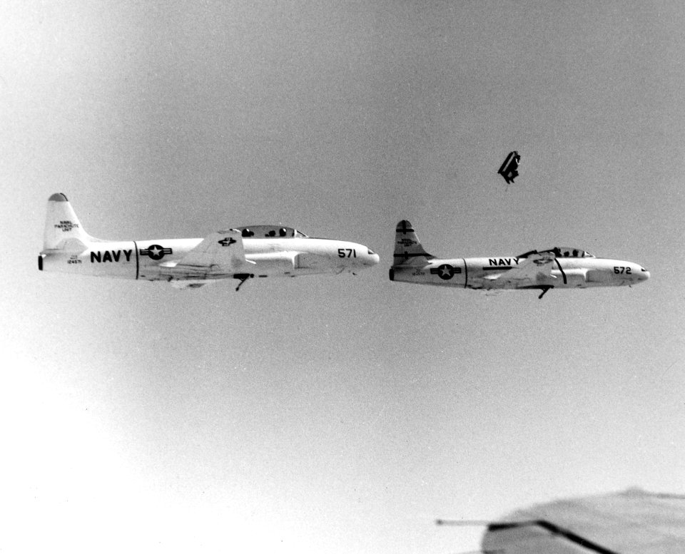 US Navy ejection seat test with TV-2 in 1954
