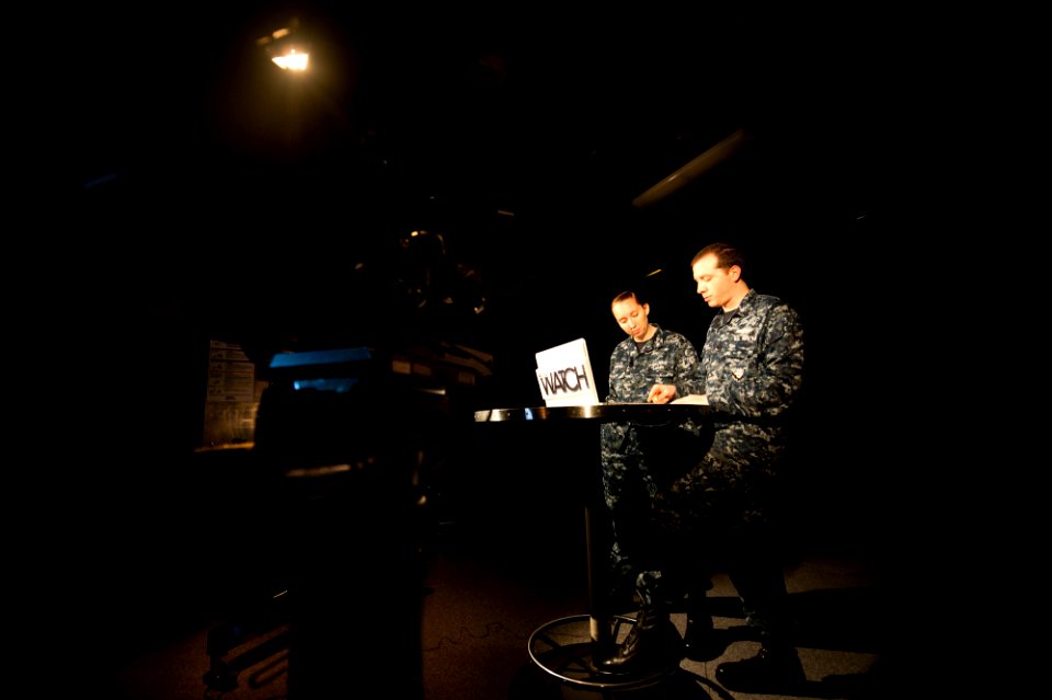 US Navy 120204-N-OY799-029 Mass Communication Specialist 3rd Class Lauryn Cooper, from New Paris, Ohio, and Mass Communication Specialist 2nd Class