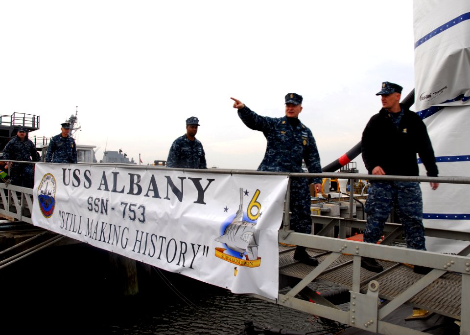 US Navy 120208-N-EP471-005 Master Chief Fire Control Technician Joel Propst, the Los Angeles-class attack submarine USS Albany (SSN 753) chief of t