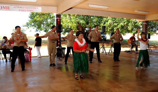 US Navy 120210-N-YU572-078 Sailors from the Pacific Missile Range Facility participate in the Hukilau Hula during the county of Kauai's annual Seni