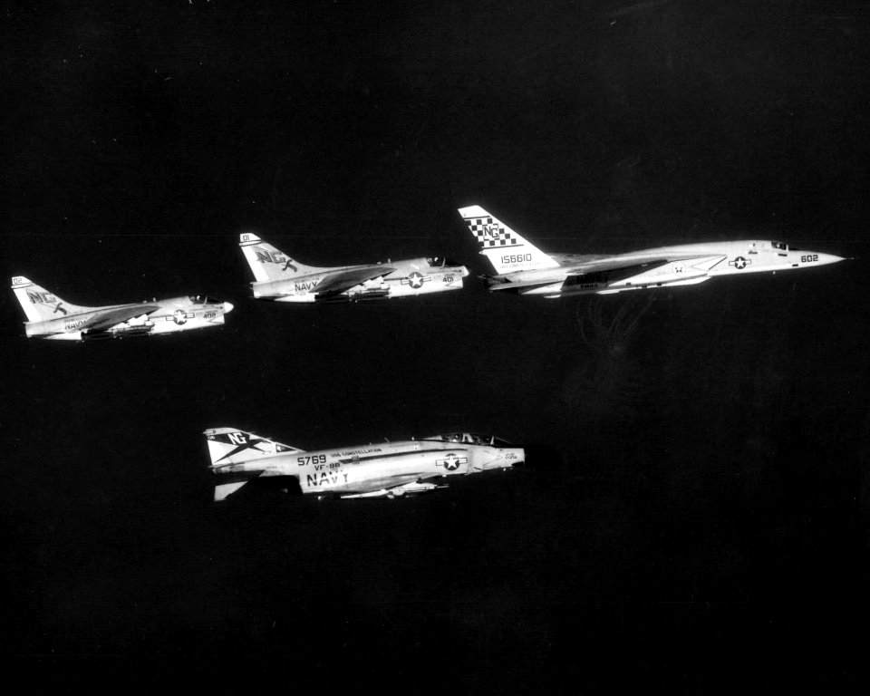 US Navy Carrier Air Wing 9 aircraft over Vietnam in May 1972