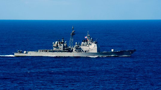 US Navy 120214-N-OY799-409 The Ticonderoga-class guided-missile cruiser USS Mobile Bay (CG 53) transits the Pacific Ocean during a photo exercise