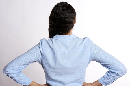 Back of head hands hands on hips