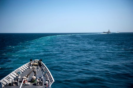 US Navy 120214-N-VY256-094 The Nimitz-class aircraft carrier USS Abraham Lincoln (CVN 72) and the Arleigh Burke-class guided-missile destroyer USS photo