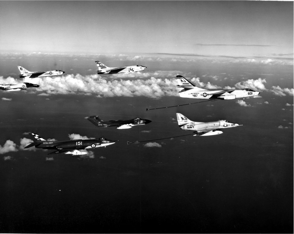 US Navy and Royal Navy aircraft refueling c1962