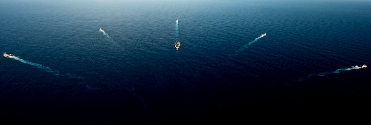 US Navy 120214-N-OY799-950 Ships from the John C. Stennis Carrier Strike Group transit the Pacific Ocean during a photo exercise