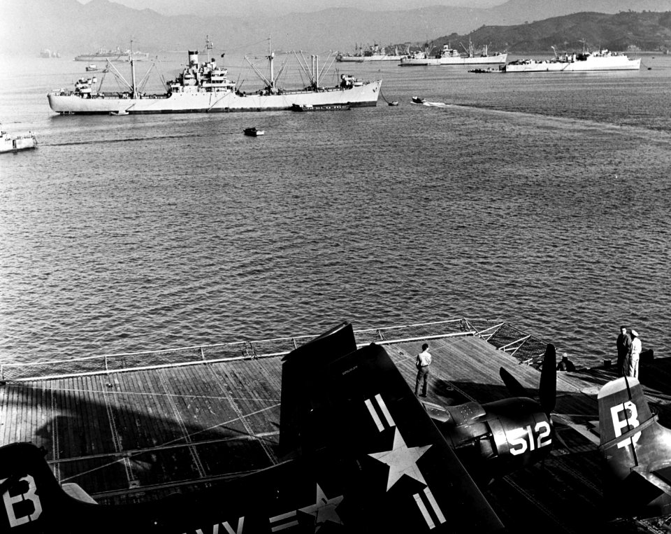 US Navy ships at Sasebo in December 1950
