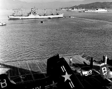 US Navy ships at Sasebo in December 1950 photo