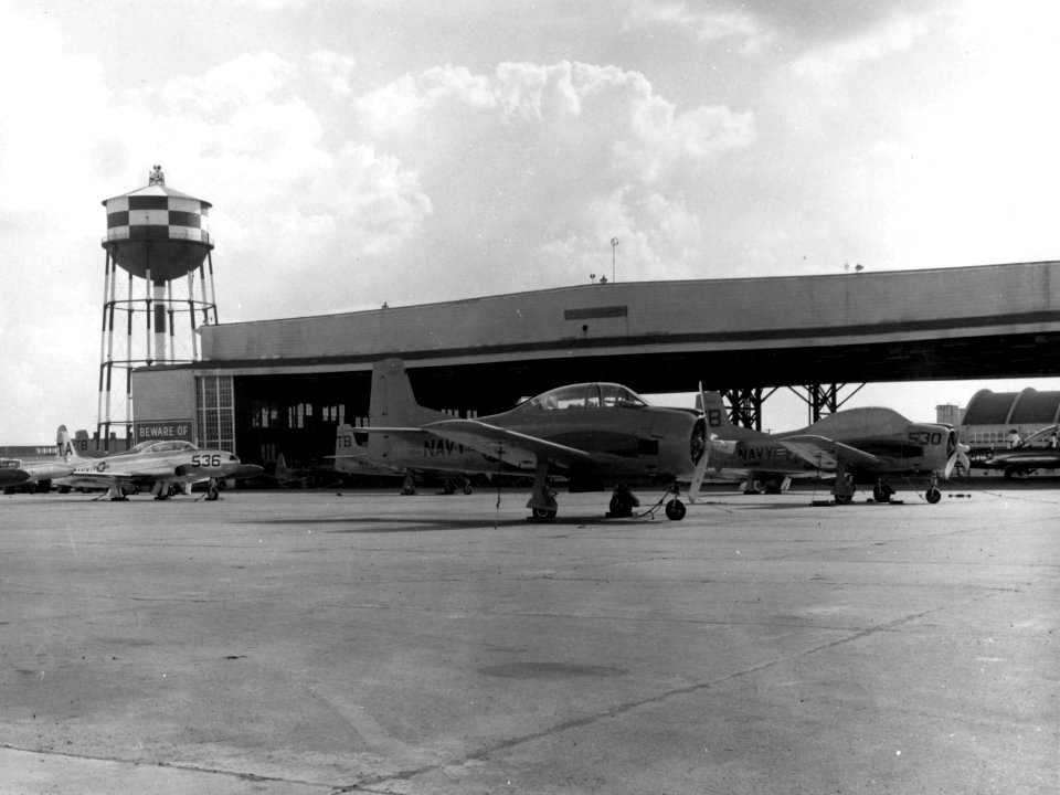 US Navy training aircraft at NAS Memphis c1956