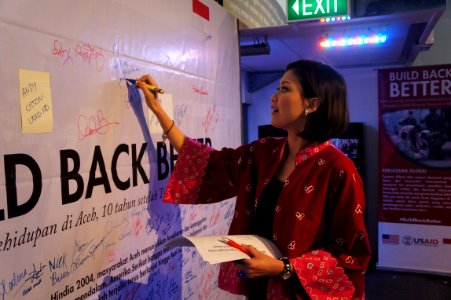USAID launches the BuildBackBetter, an exhibition reflecting on life in Aceh 10 years after the 2004 Indian Ocean earthquake and tsunami disaster; USAID Indonesia; March 2010 (1)