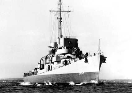 USS Blessman (DE-69) underway at sea, circa in 1943