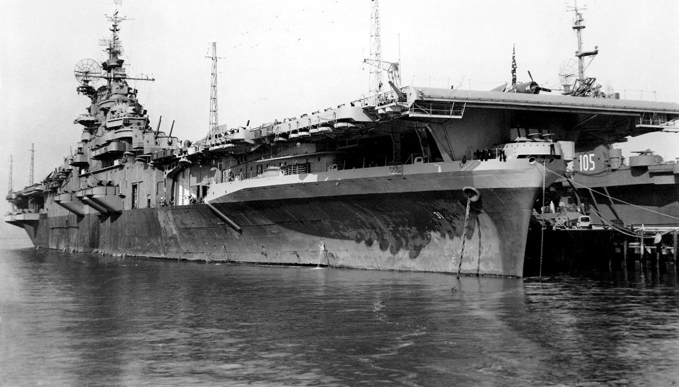 USS Bon Homme Richard (CV-31) at NAS Alameda in October 1945