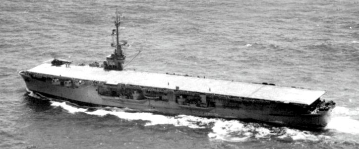 USS Block Island (CVE-106) underway at sea, in the early 1950s