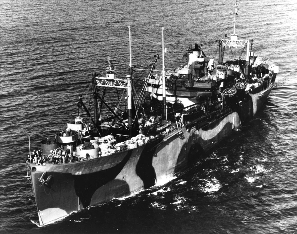 USS Anthedon (AS-24) underway off the New York Naval Shipyard on 24 September 1944 (80-G-282463)