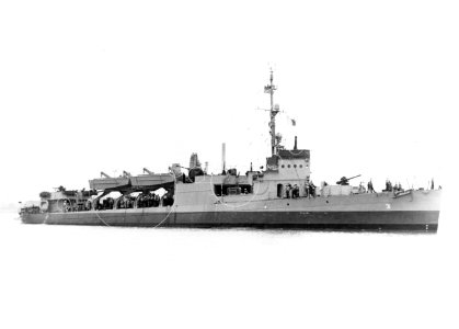 USS Clemson (APD-31) off the Charleston Navy Yard on 21 April 1944