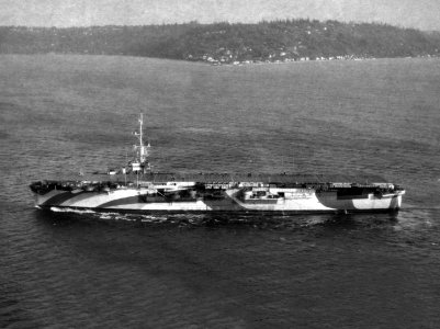 USS Block Island (CVE-106) underway on 13 January 1945