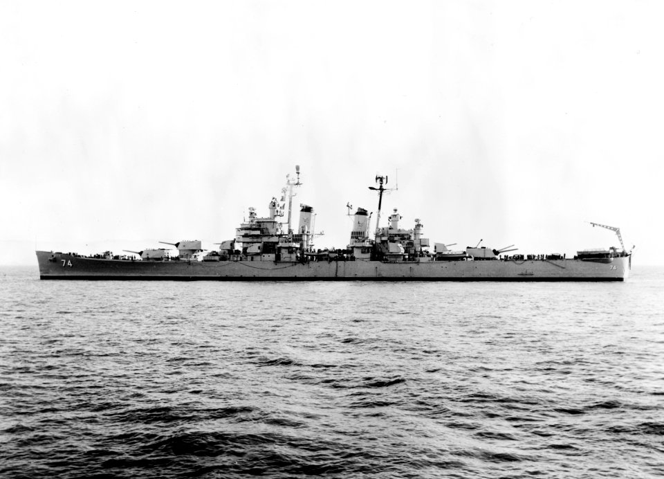 USS Columbus (CA-74) in February 1957