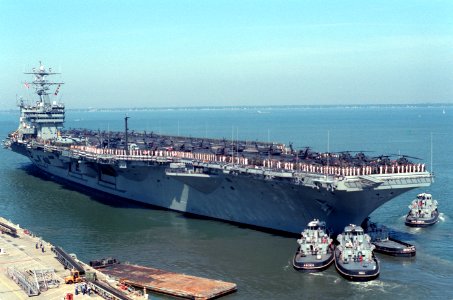 USS Eisenhower (CVN-69) leaves Norfolk for Operation Uphold Democracy in 1994