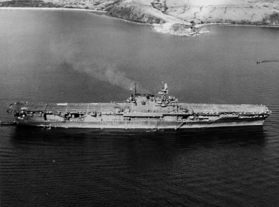 USS Enterprise (CV-6) at Noumea, New Caledonia, 10 November 1942, while the Big E was undergoing repairs after the Battle of Santa Cruz photo