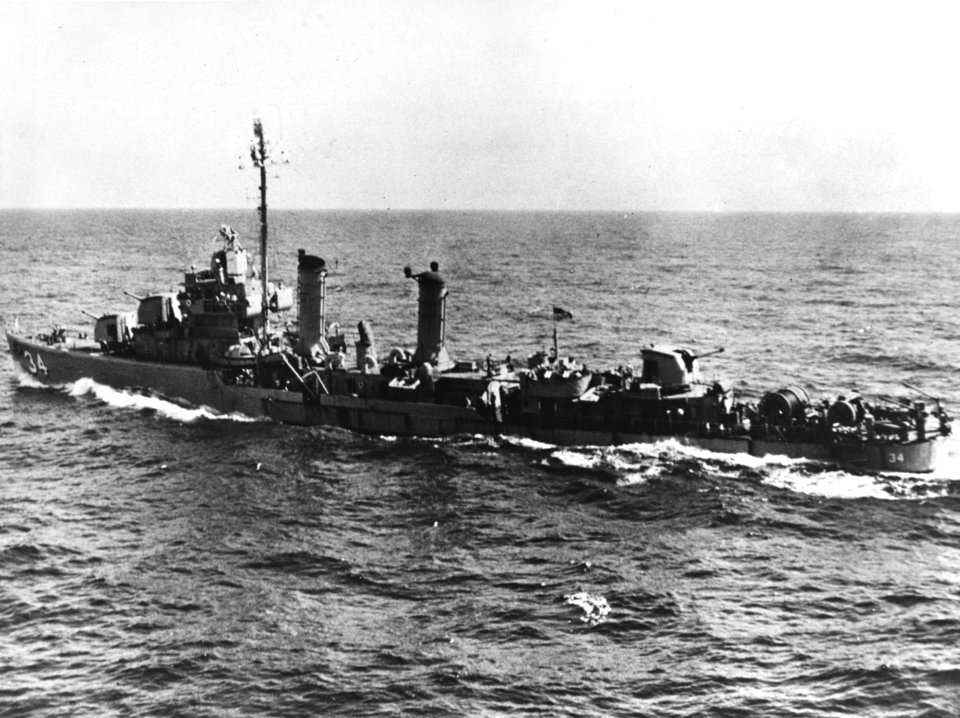 USS Doyle (DMS-34) underway at sea on 28 February 1951