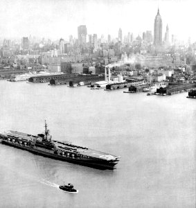 USS Coral Sea (CVA-43) at New York City c1956