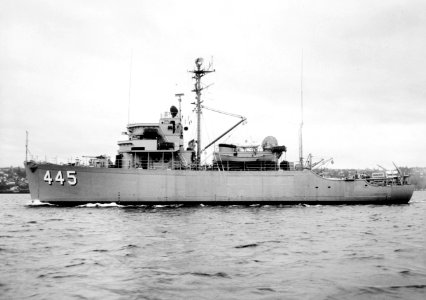 USS Force (MSO-445) at sea in 1954 photo