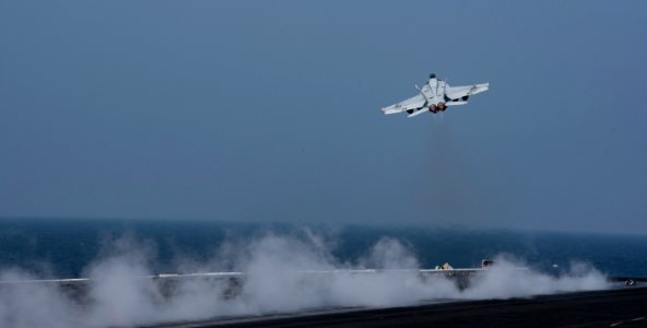 USS Dwight D. Eisenhower conducts flight operations. (30382467741)