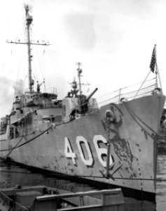 USS Edmonds (DE-406) in port, in the early 1950s (2018.31)