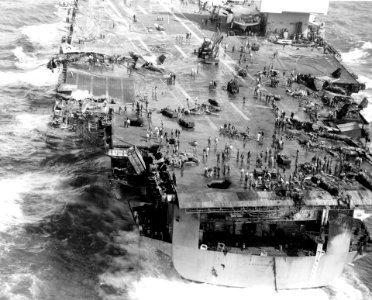 USS Enterprise (CVAN-65) 1969 fire flight deck aft