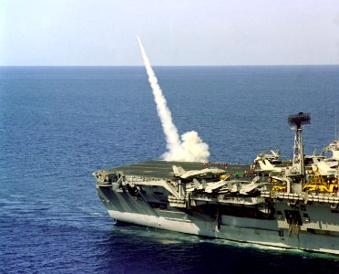USS Eisenhower (CVN-69) launching RIM-7 1981