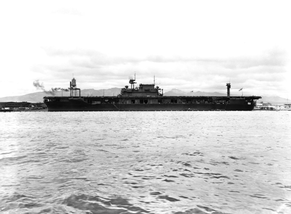 USS Enterprise (CV-6) at Pearl Harbor, circa March 1942