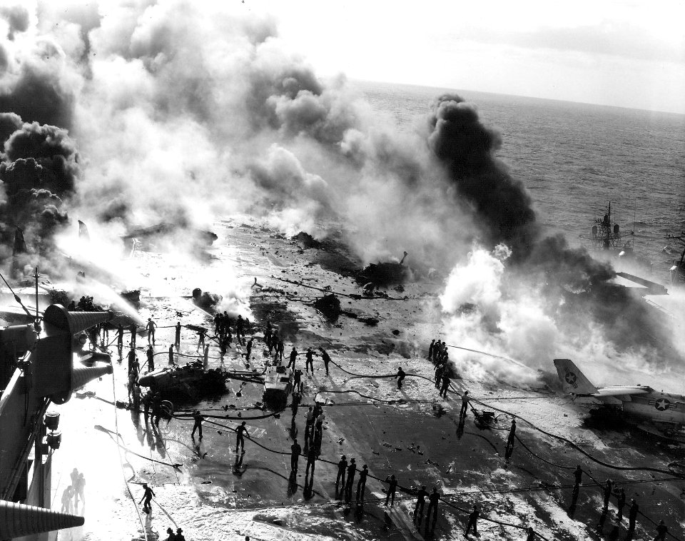 USS Enterprise (CVAN-65) 1969 fire crew fire fighting