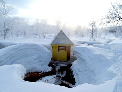 Bathing kamchatka nature