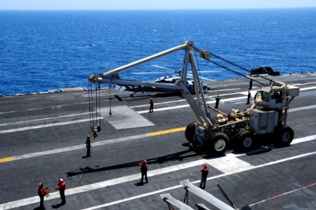 USS George H.W. Bush flight deck operations 140807-N-CZ979-005