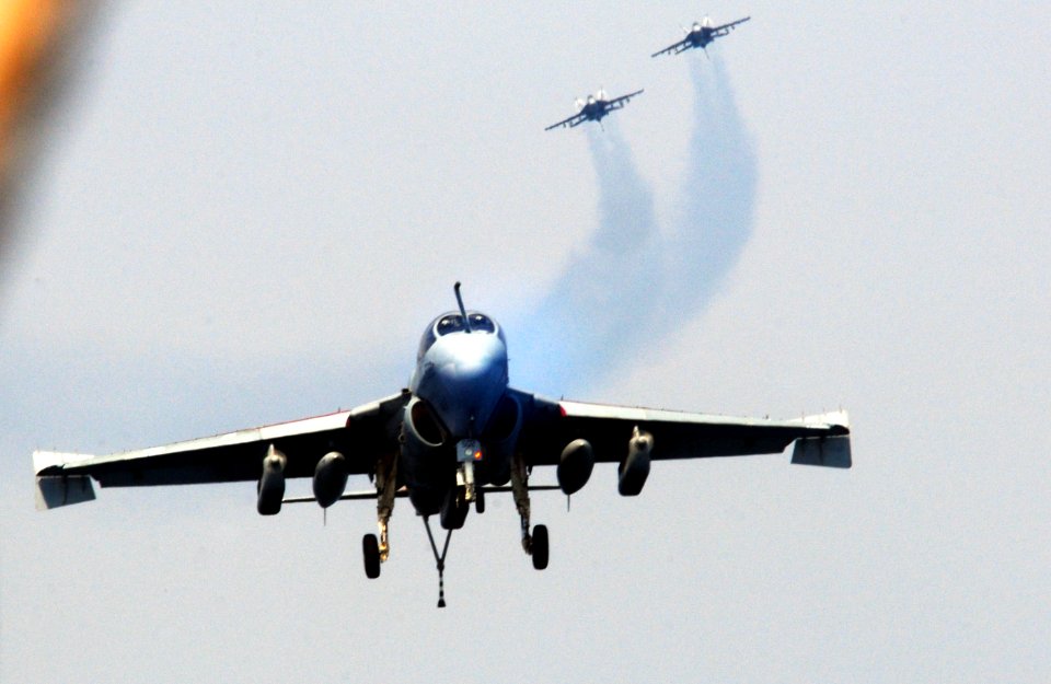USS George H.W. Bush conducts flight operations. (14573400903)