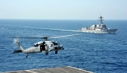 USS George H.W. Bush flight deck operations 140709-N-CS564-027