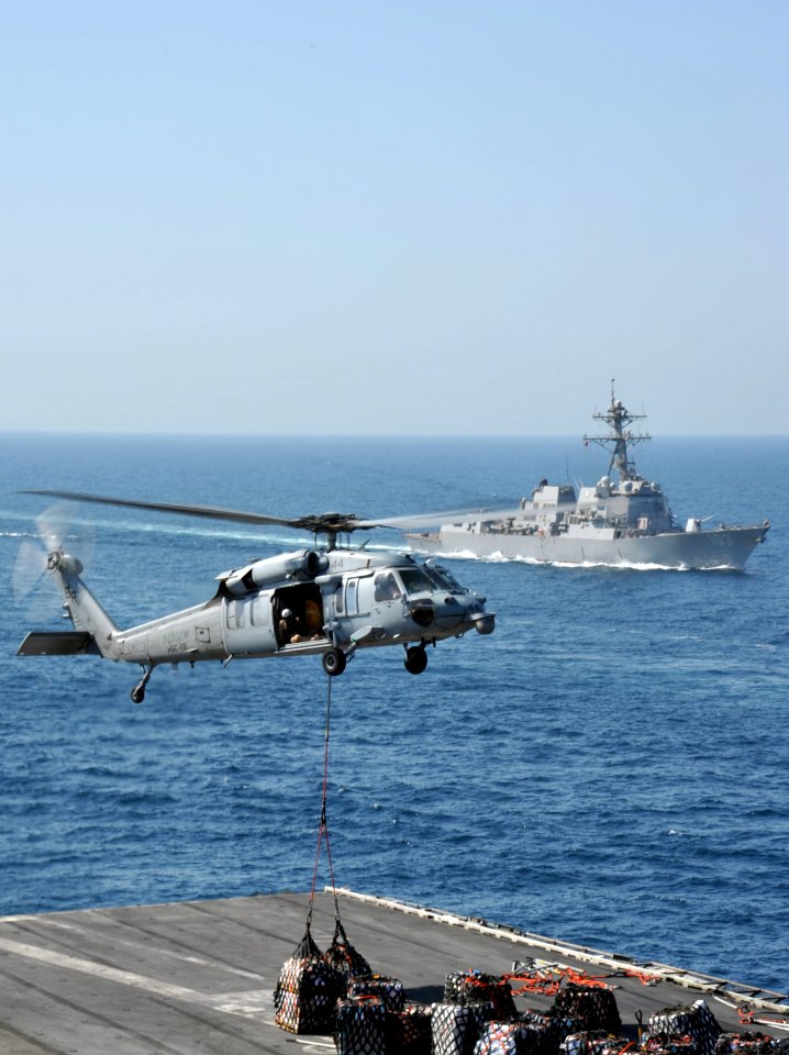 USS George H.W. Bush flight deck operations 140709-N-CS564-026