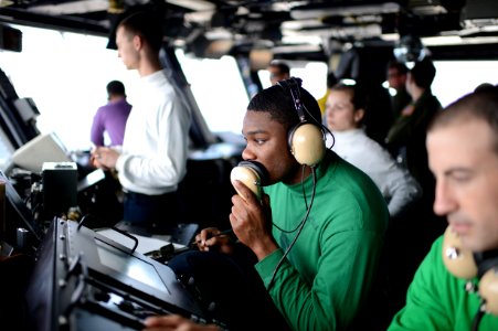 USS George HW Bush conducts training operations in the Atlantic Ocean 130426-N-YZ751-083