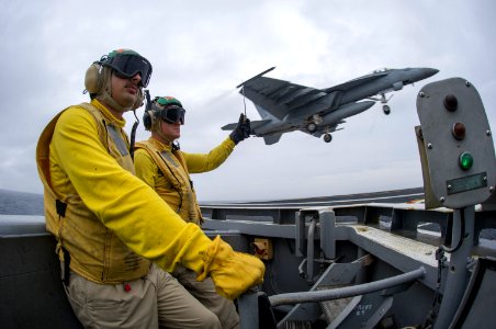 USS George Washington conducts flight operations. (17282946933) photo