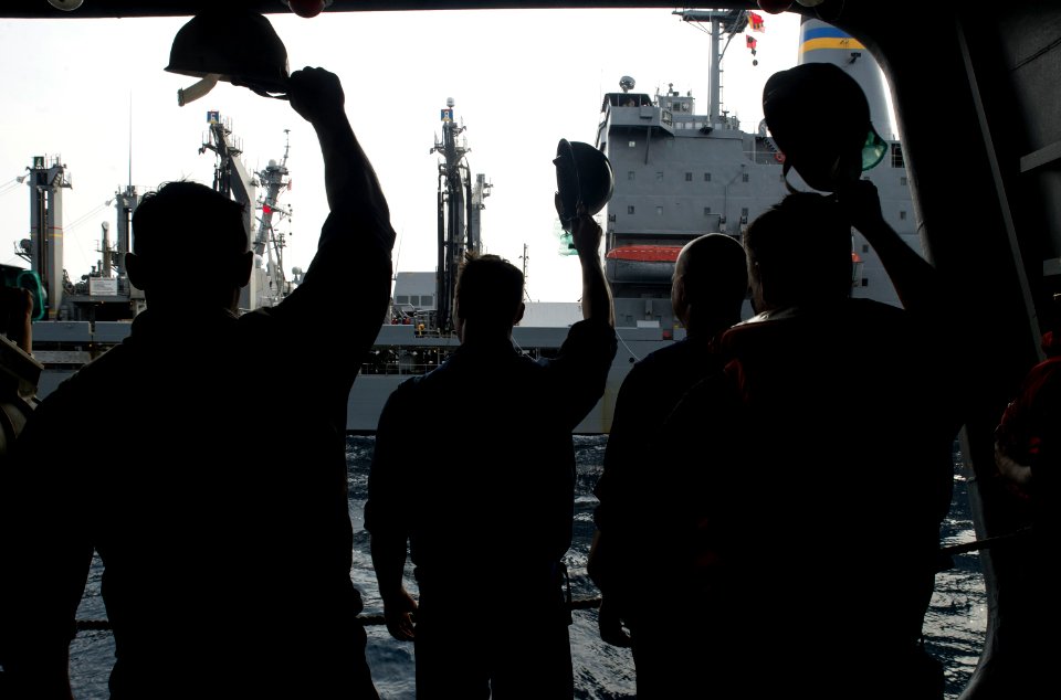 USS George Washington completes a replenishment-at-sea. (21029263984)